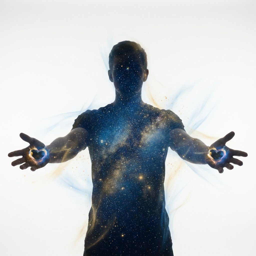 Persona recibiendo luz del universo - Hechizo para encontrar el amor verdadero