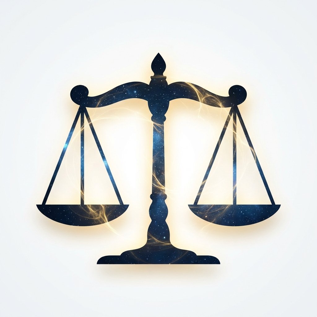 Balanza de la justicia en equilibrio cósmico - Magia para Juicios Legales